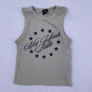 UO Urban Outfitters Gray “Not Your Babe” Crewneck Cropped Baby Tank Size S